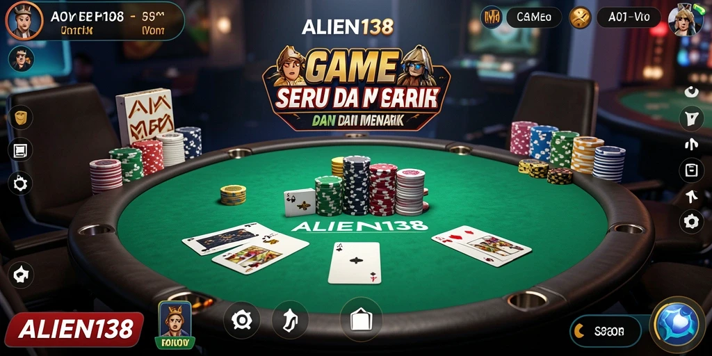 Tampilan gameplay Poker yang seru dalam ALIEN138.