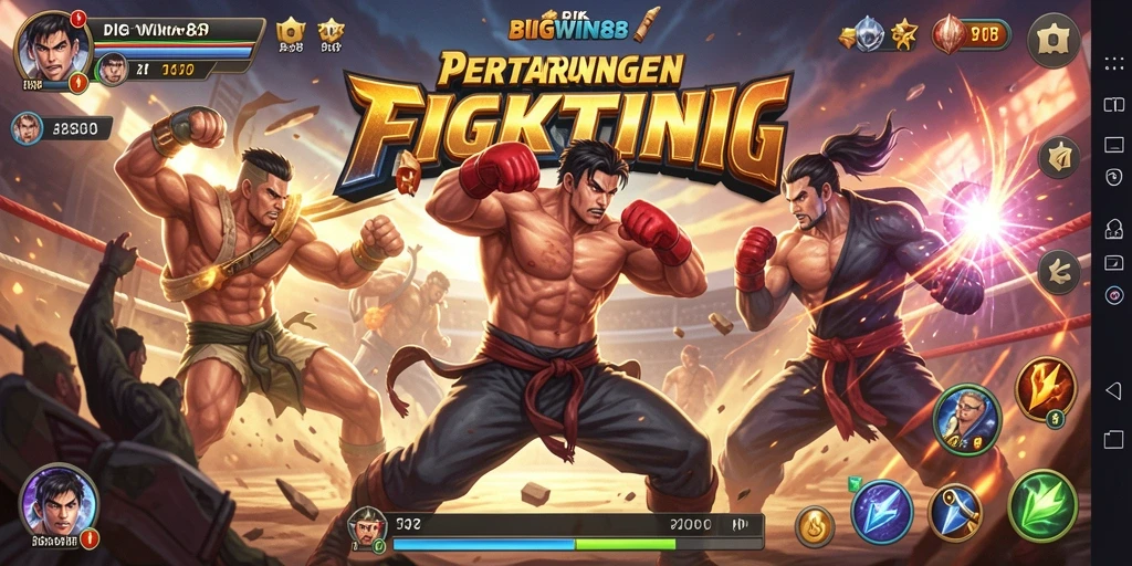 Tampilan gameplay <strong>BIGWIN88</strong> yang mendebarkan dengan pertarungan intens.