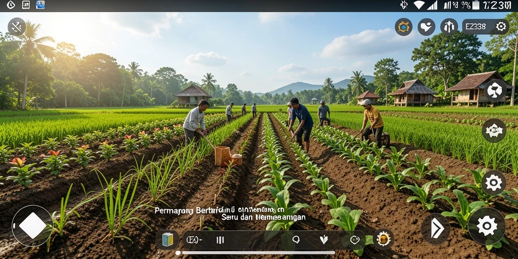 Tampilan gameplay EZ338 yang seru dan dinamis dalam dunia pertanian.