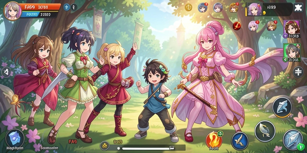 Tampilan gameplay FA99 yang penuh warna dan menarik.