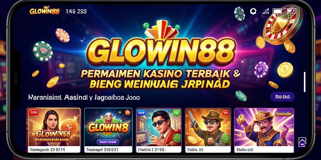 Tampilan gameplay seru GLOWIN88 dari kasino mobile.