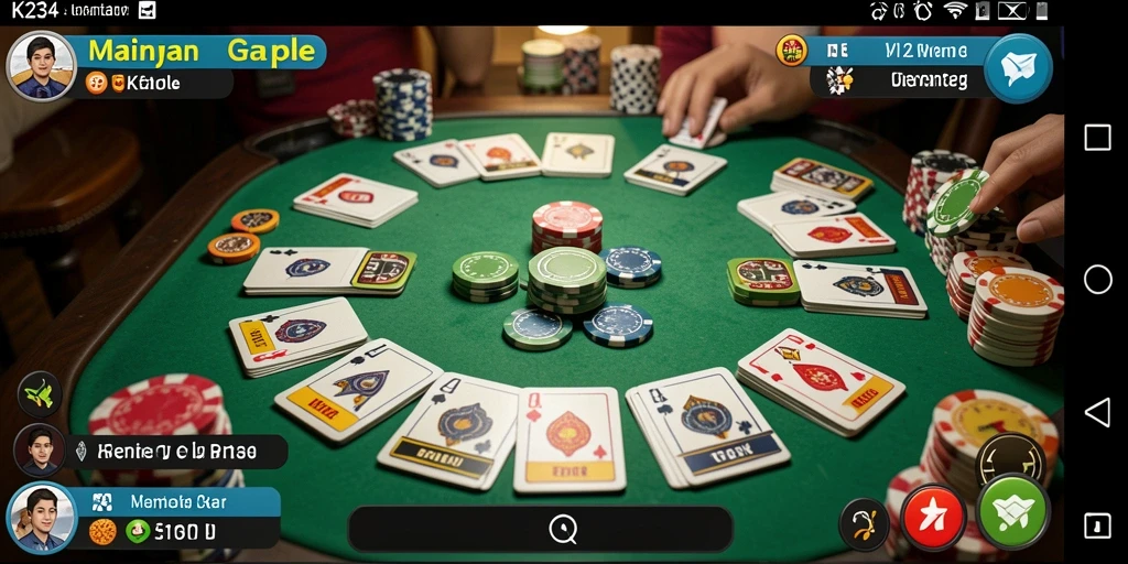 Screenshot gameplay K234 memperlihatkan suasana seru bermain Gaple.