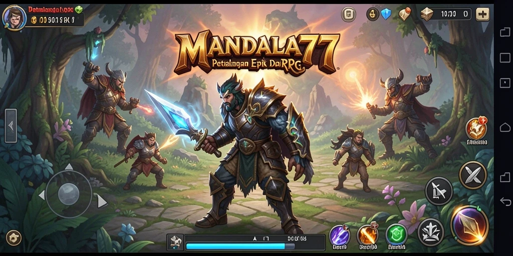 Tampilan gameplay MANDALA77 dengan petualangan seru di dunia fantasi.