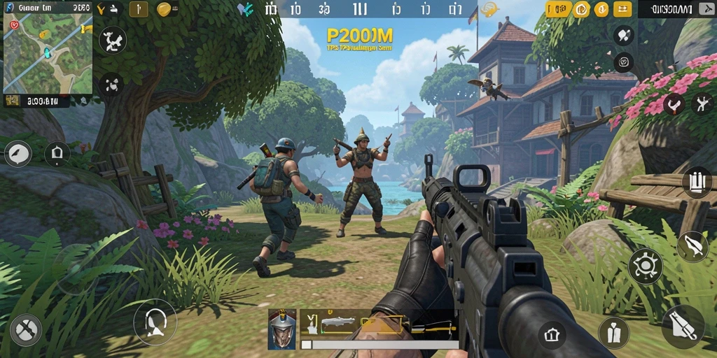 Tampilan seru dari gameplay P200M dalam misi TPS.