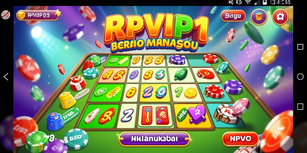 Screenshot RPVIP1 menampilkan pengalaman gameplay Bingo yang seru.