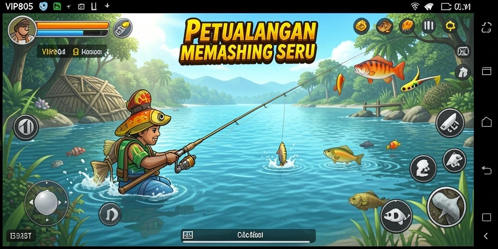 Tangkapan ikan spektakuler dalam gameplay VIP805.